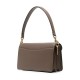 Tabby Polished Textured Leather Handbag Shoulder Bag Medium Size Women S Dark Brown