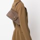 Tabby Polished Textured Leather Handbag Shoulder Bag Medium Size Women S Dark Brown