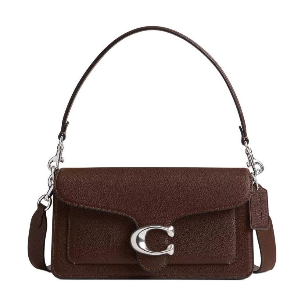 Tabby Polished Litchi Grain Leather Shoulder Bag Crossbody Bag Handbag Women S Maple