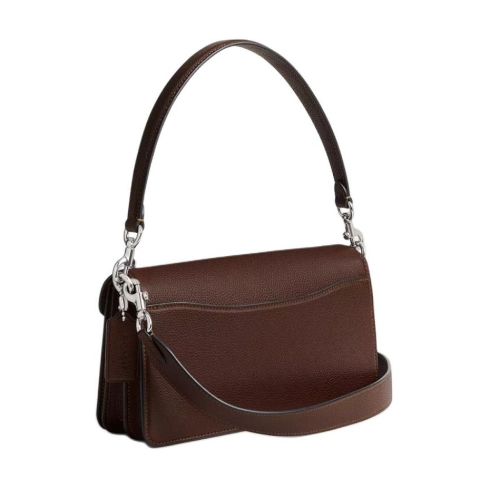 Tabby Polished Litchi Grain Leather Shoulder Bag Crossbody Bag Handbag Women S Maple