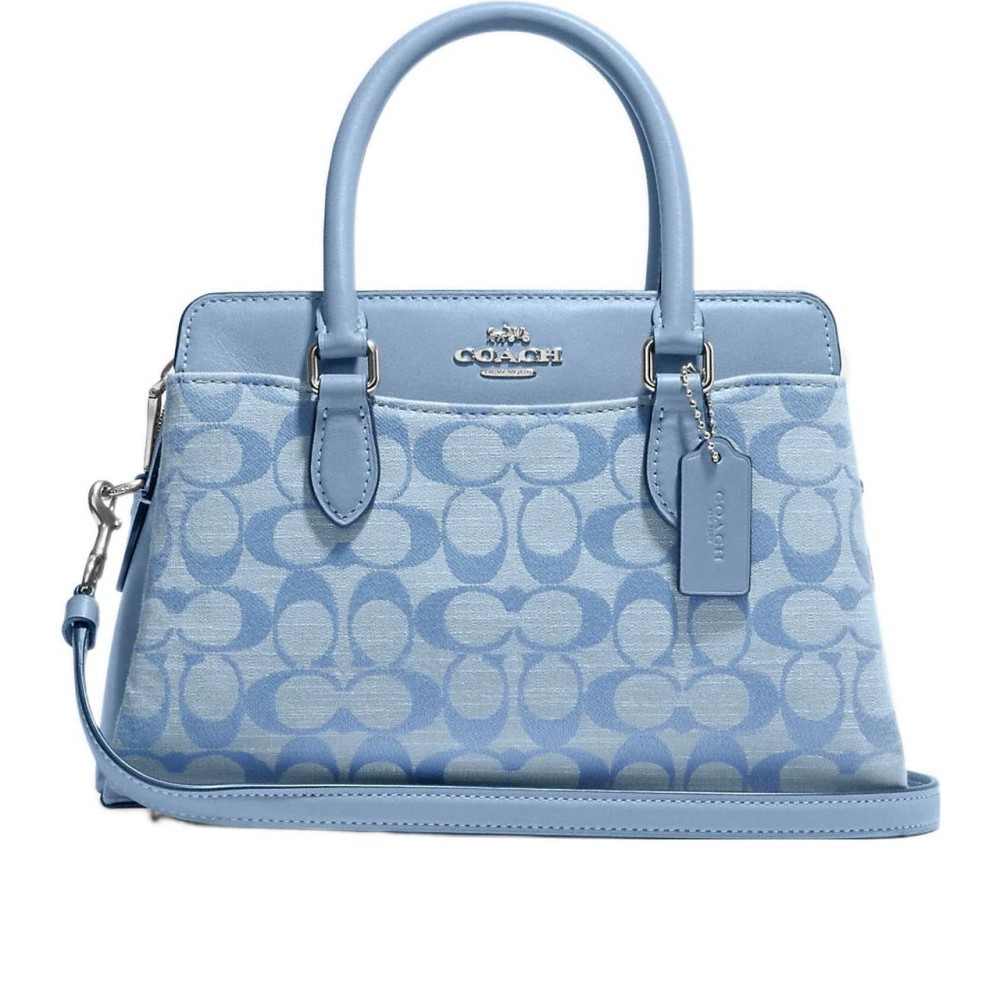 Darcie Canvas With Leather Handbag Shoulder Bag Crossbody Bag Mini Women S Cornflower Blue