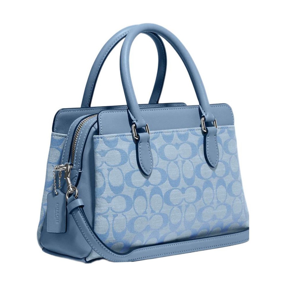 Darcie Canvas With Leather Handbag Shoulder Bag Crossbody Bag Mini Women S Cornflower Blue