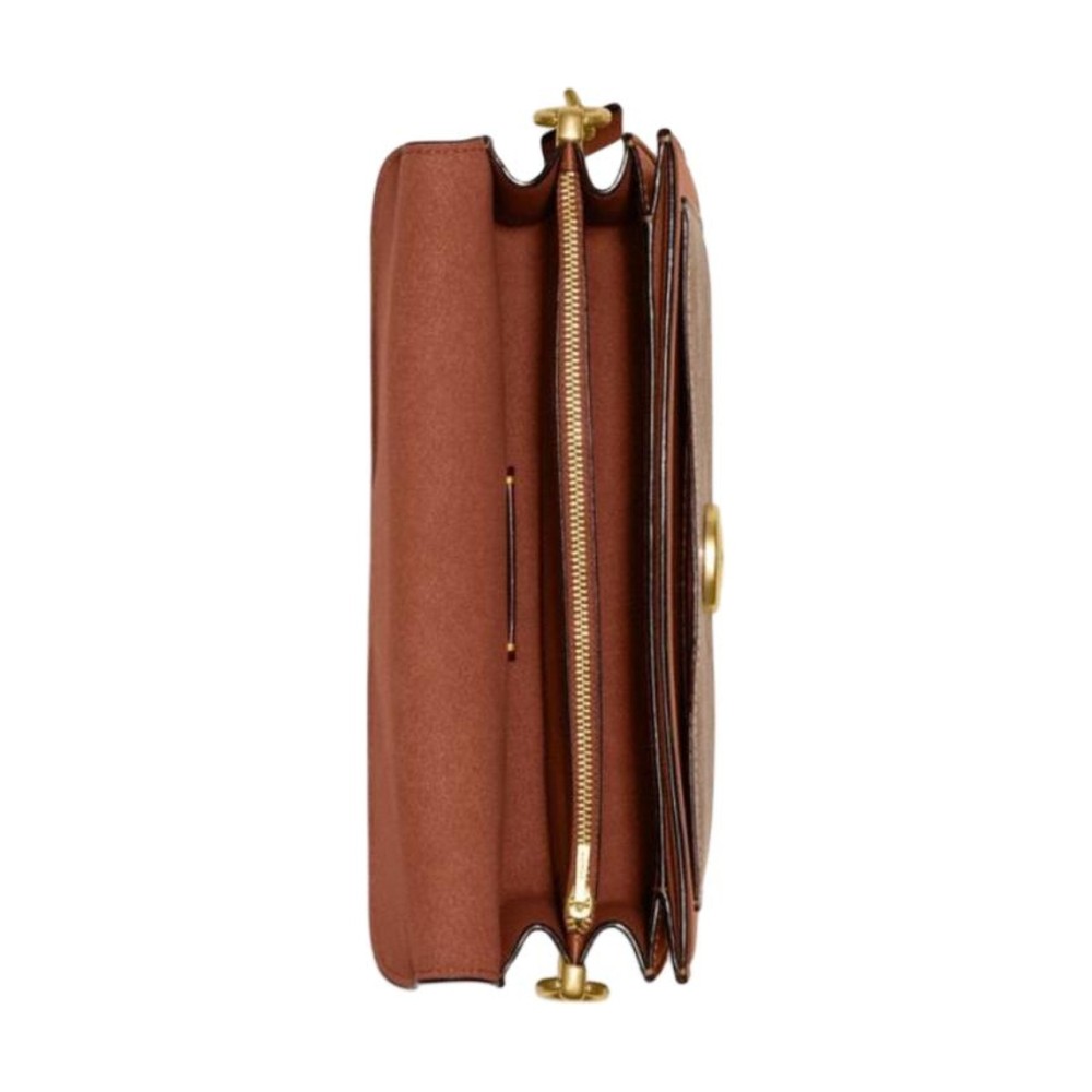 Tabby Cow Leather One Shoulder Handbag Medium Women S Brown Yellow Caramel