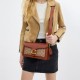 Tabby Cow Leather One Shoulder Handbag Medium Women S Brown Yellow Caramel