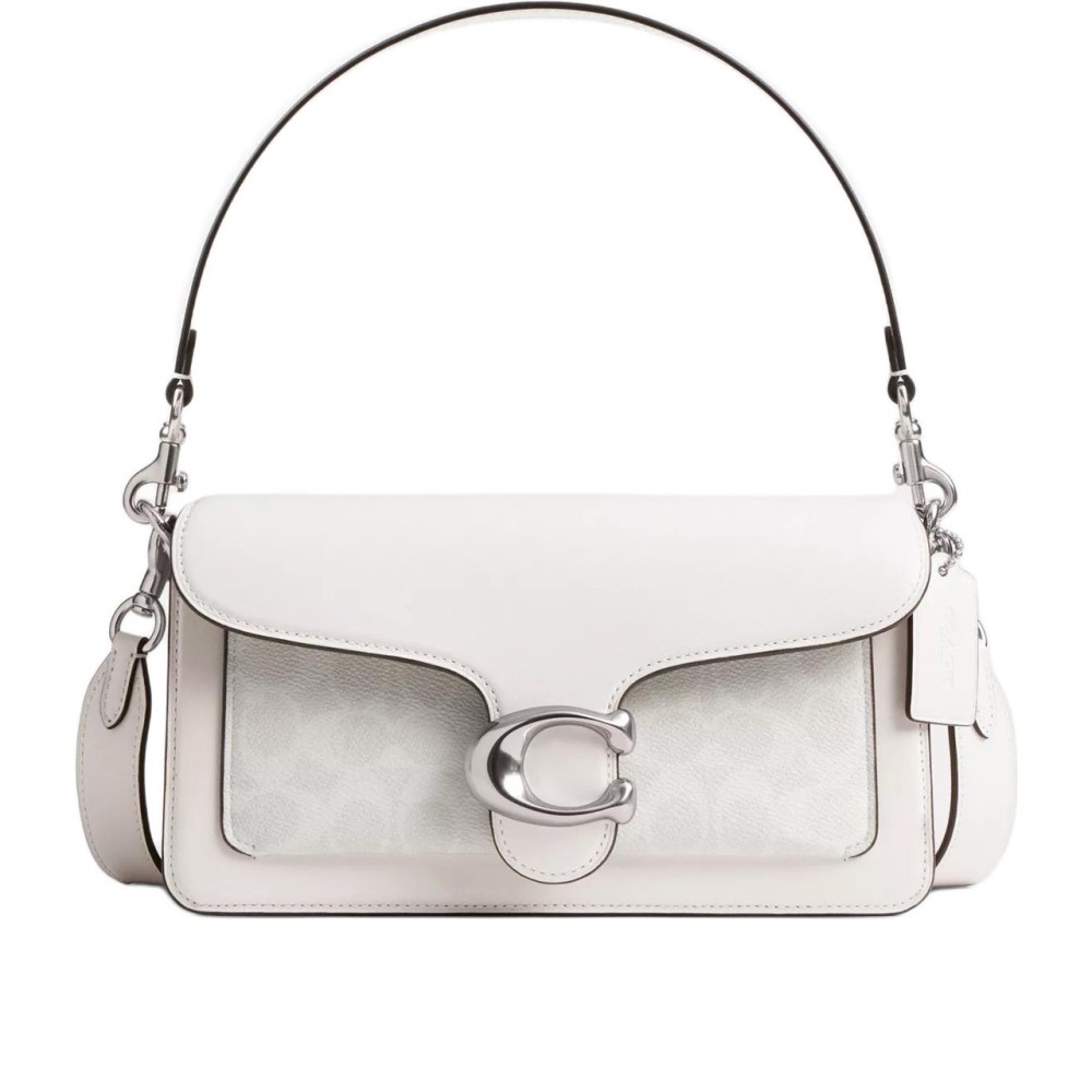 Tabby Calfskin One Shoulder Handbag Medium Size Women S Ivory