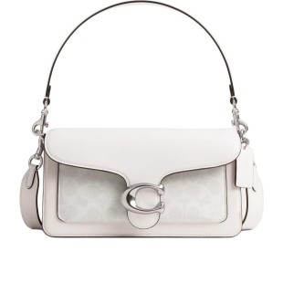Tabby Calfskin One Shoulder Handbag Medium Size Women S Ivory