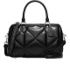 Rowan Sheepskin With Cow Leather Boston Bag Handbag Regular Women S Black