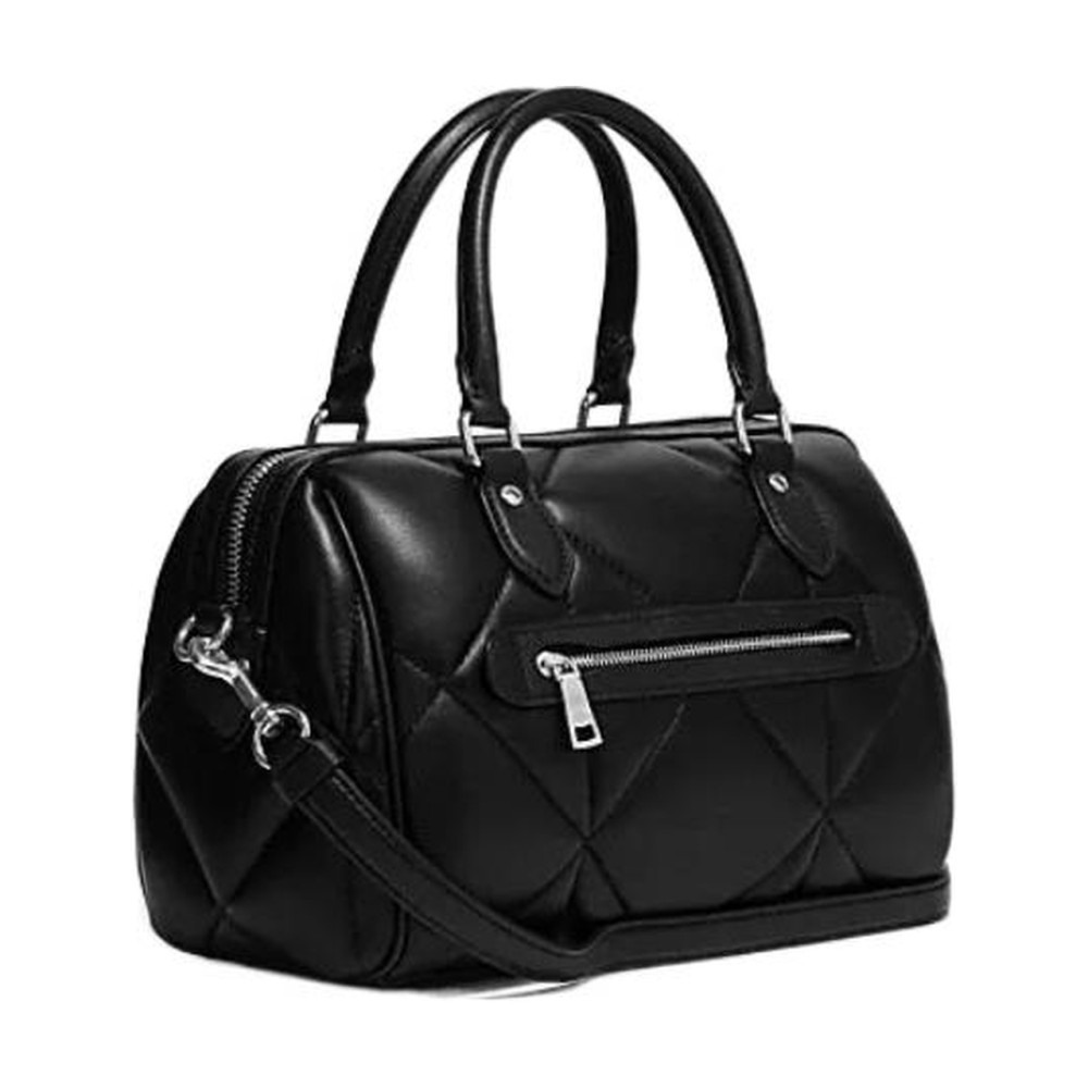 Rowan Sheepskin With Cow Leather Boston Bag Handbag Regular Women S Black