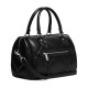 Rowan Sheepskin With Cow Leather Boston Bag Handbag Regular Women S Black