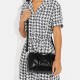 Rowan Sheepskin With Cow Leather Boston Bag Handbag Regular Women S Black