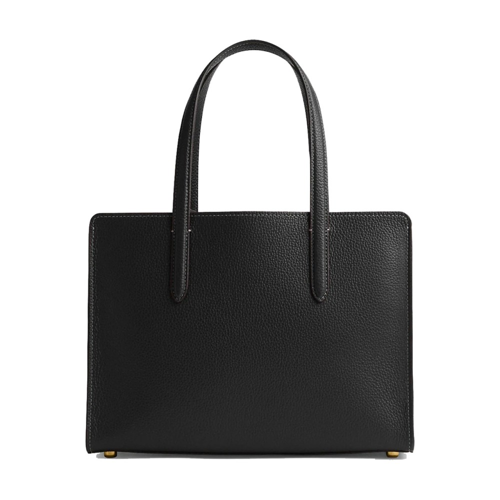 Carter Pebbled Leather Tote Bag Shopping Bag Handbag Large Size Women S Black