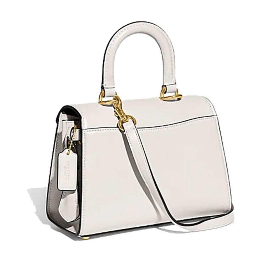 Cow Leather Handbag Shoulder Bag Crossbody Bag Small Size Women S White