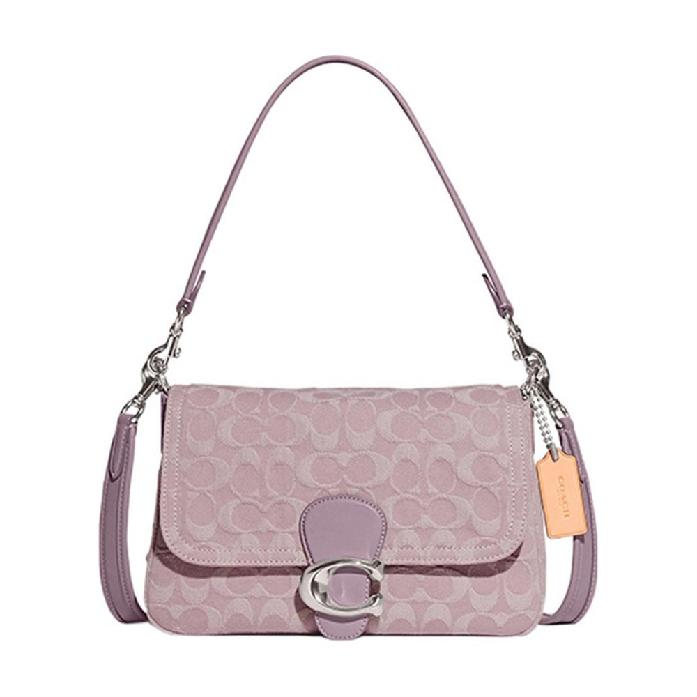 Tabby Denim With Leather Messenger Bag Crossbody Bag Shoulder Bag Women S Pink