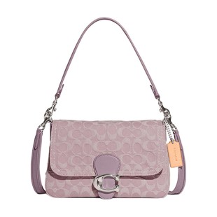 Tabby Denim With Leather Messenger Bag Crossbody Bag Shoulder Bag Women S Pink