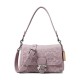 Tabby Denim With Leather Messenger Bag Crossbody Bag Shoulder Bag Women S Pink