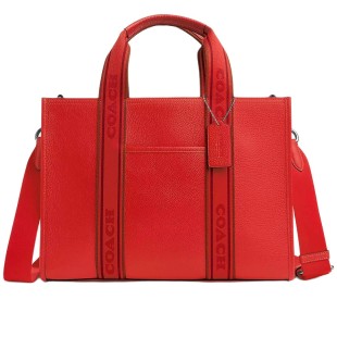 Smith Pebbled Leather Tote Bag Shopping Bag Shoulder Bag Handbag Tubas Women S Miami Red