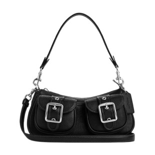 Ashton Leather Baguette Bag Shoulder Bag Crossbody Bag Medium Size Women S Black