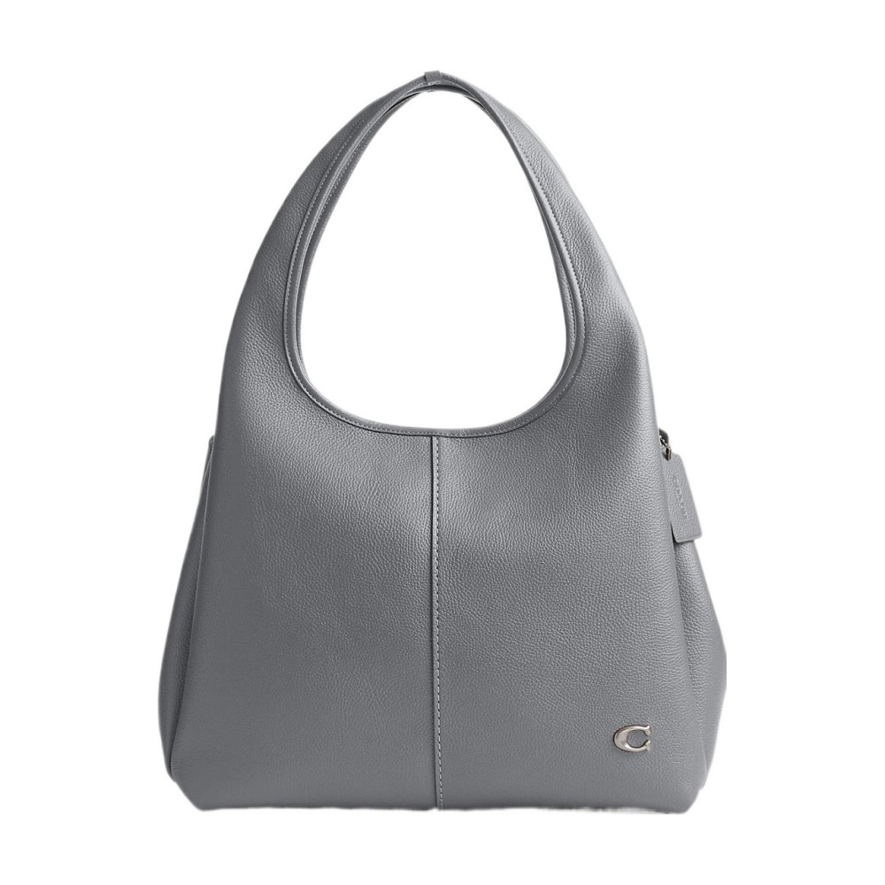 Lana Polished Pebble Leather Handbag Shoulder Bag Tubas Women S Dark Gray