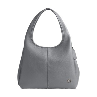Lana Polished Pebble Leather Handbag Shoulder Bag Tubas Women S Dark Gray