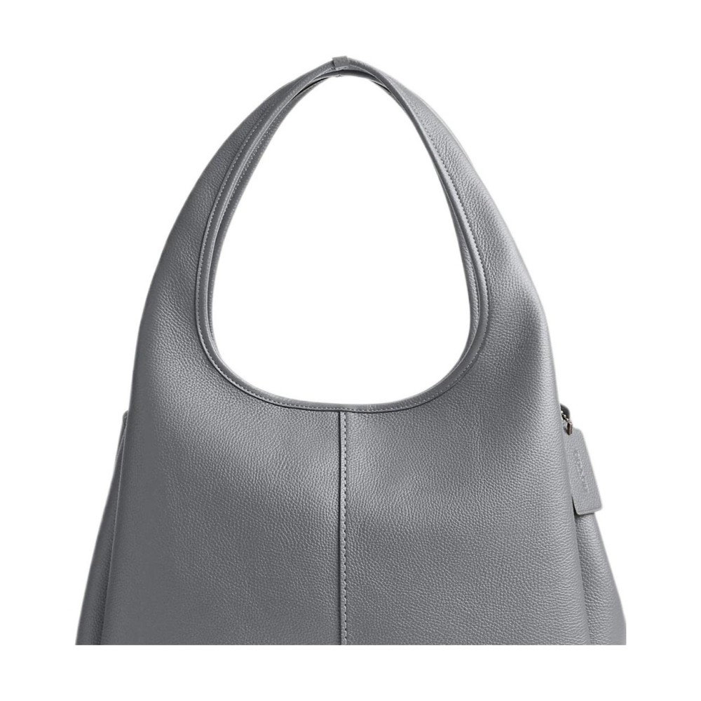 Lana Polished Pebble Leather Handbag Shoulder Bag Tubas Women S Dark Gray