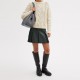 Lana Polished Pebble Leather Handbag Shoulder Bag Tubas Women S Dark Gray