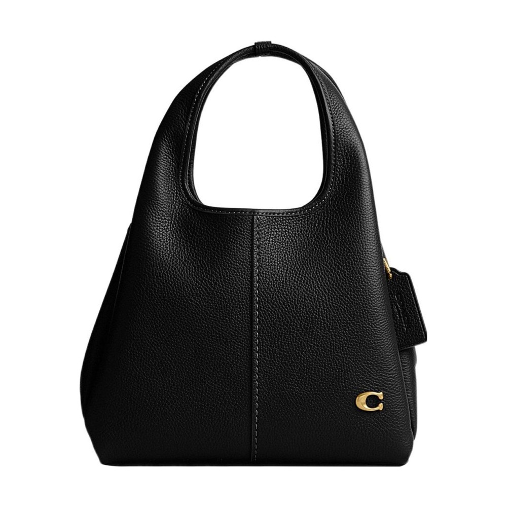 Lana Pebbled Leather One Shoulder Handbag Medium Size Women S Black