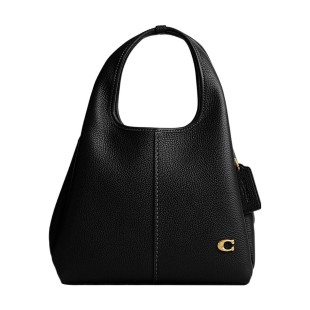 Lana Pebbled Leather One Shoulder Handbag Medium Size Women S Black