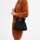 Lana Pebbled Leather One Shoulder Handbag Medium Size Women S Black