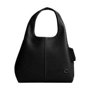 Lana Polished Pebble Leather One Shoulder Handbag Medium Women S Black