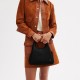 Lana Polished Pebble Leather One Shoulder Handbag Medium Women S Black
