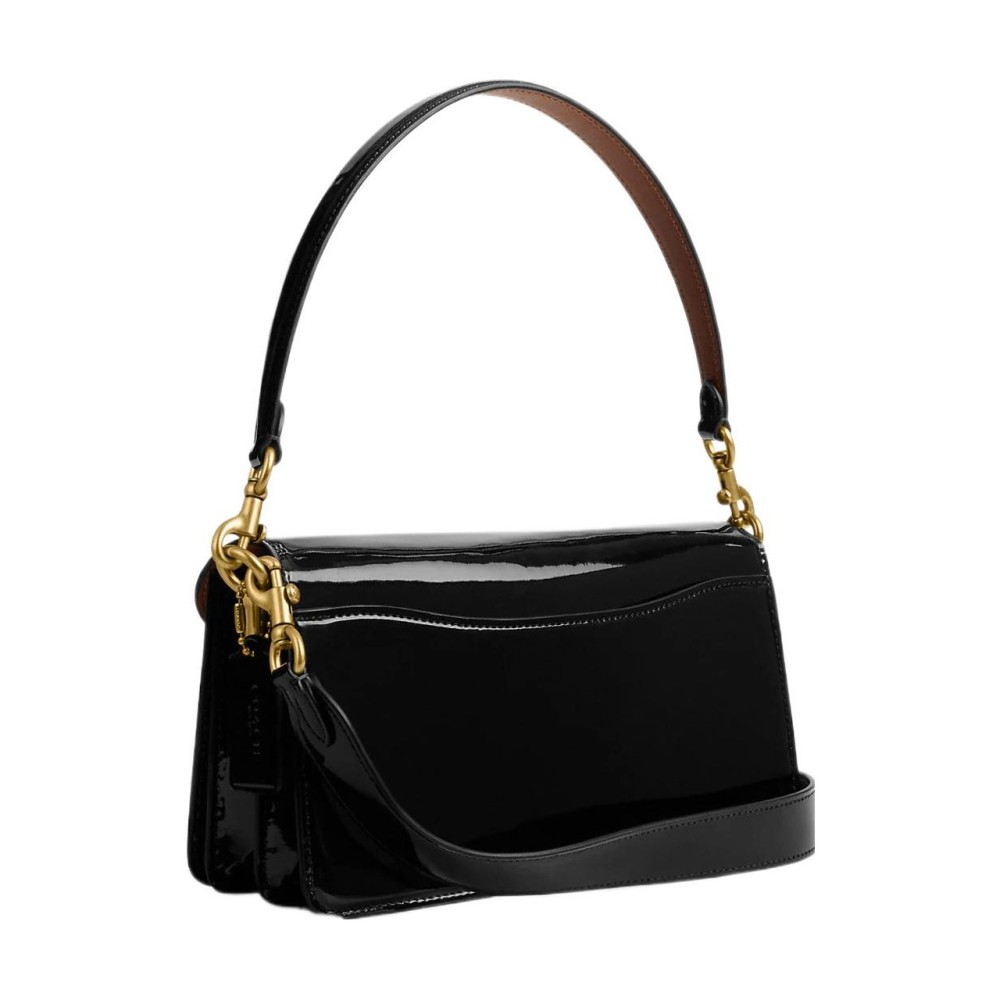 Tabby Patent Leather God Of Wine Bag Handbag Shoulder Bag Medium Size Women S Black