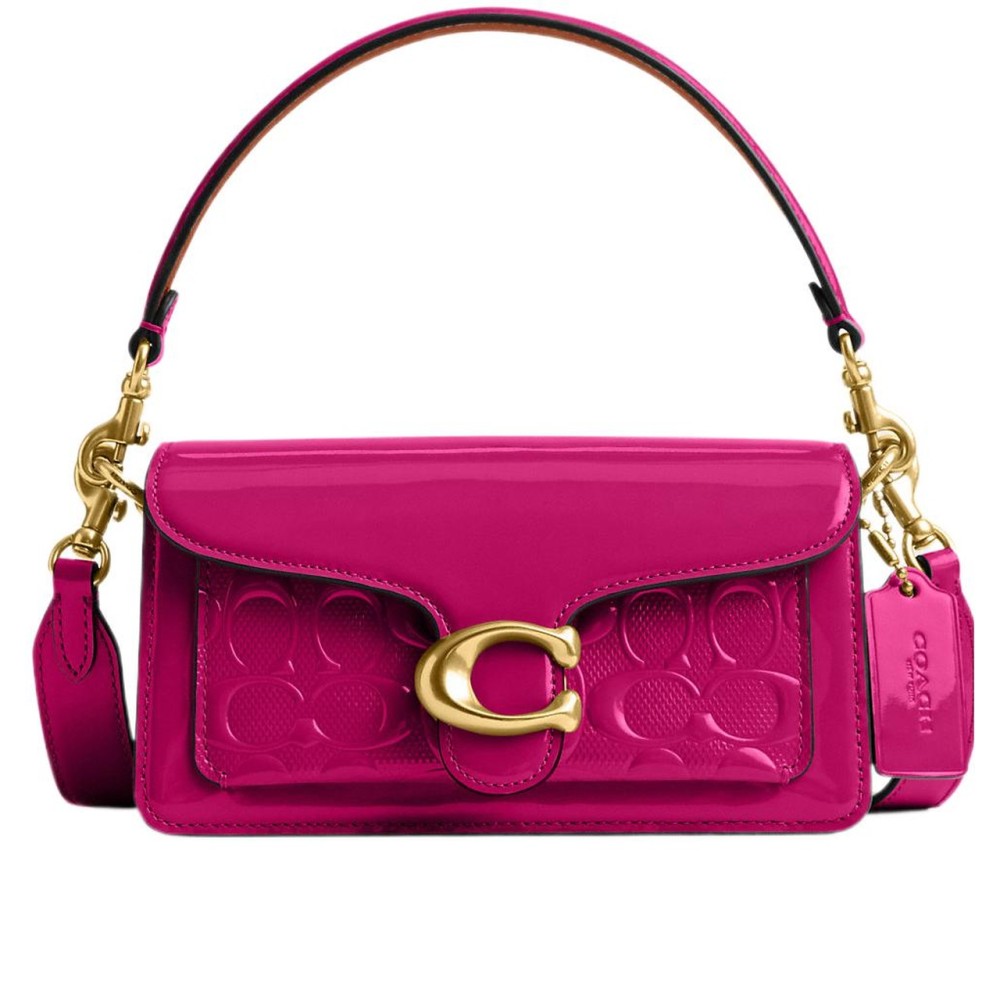 Tabby Patent Leather Messenger Bag Handbag Shoulder Bag Women S Magenta