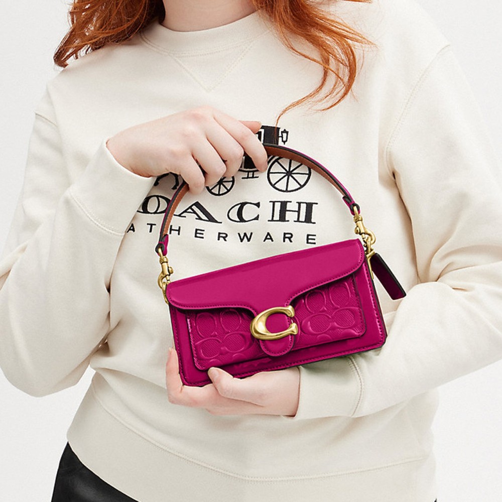 Tabby Patent Leather Messenger Bag Handbag Shoulder Bag Women S Magenta