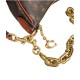 Canvas With Leather Dumpling Bag Handbags Shoulder Bags Medium Size Women S Coffee Brown
