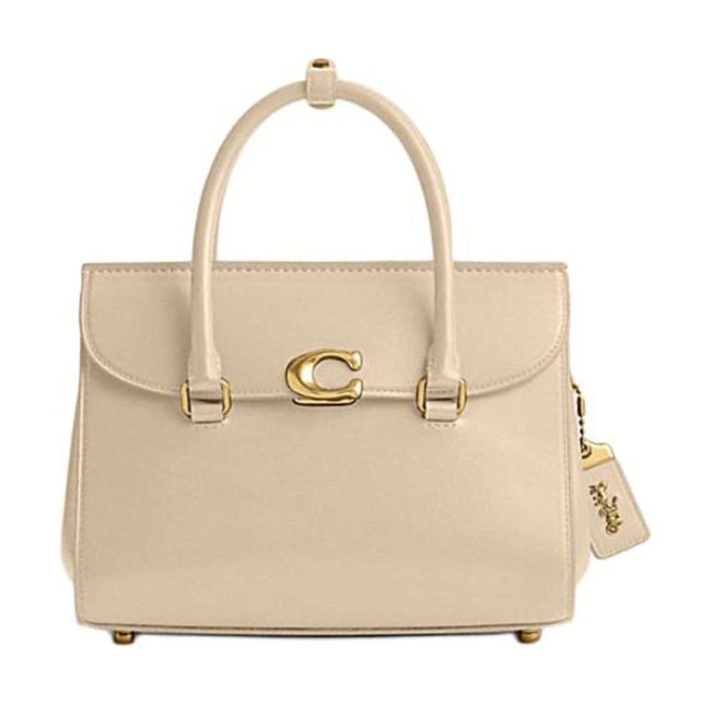 Broome Calfskin Briefcase Handbag Medium Size Women S Ivory