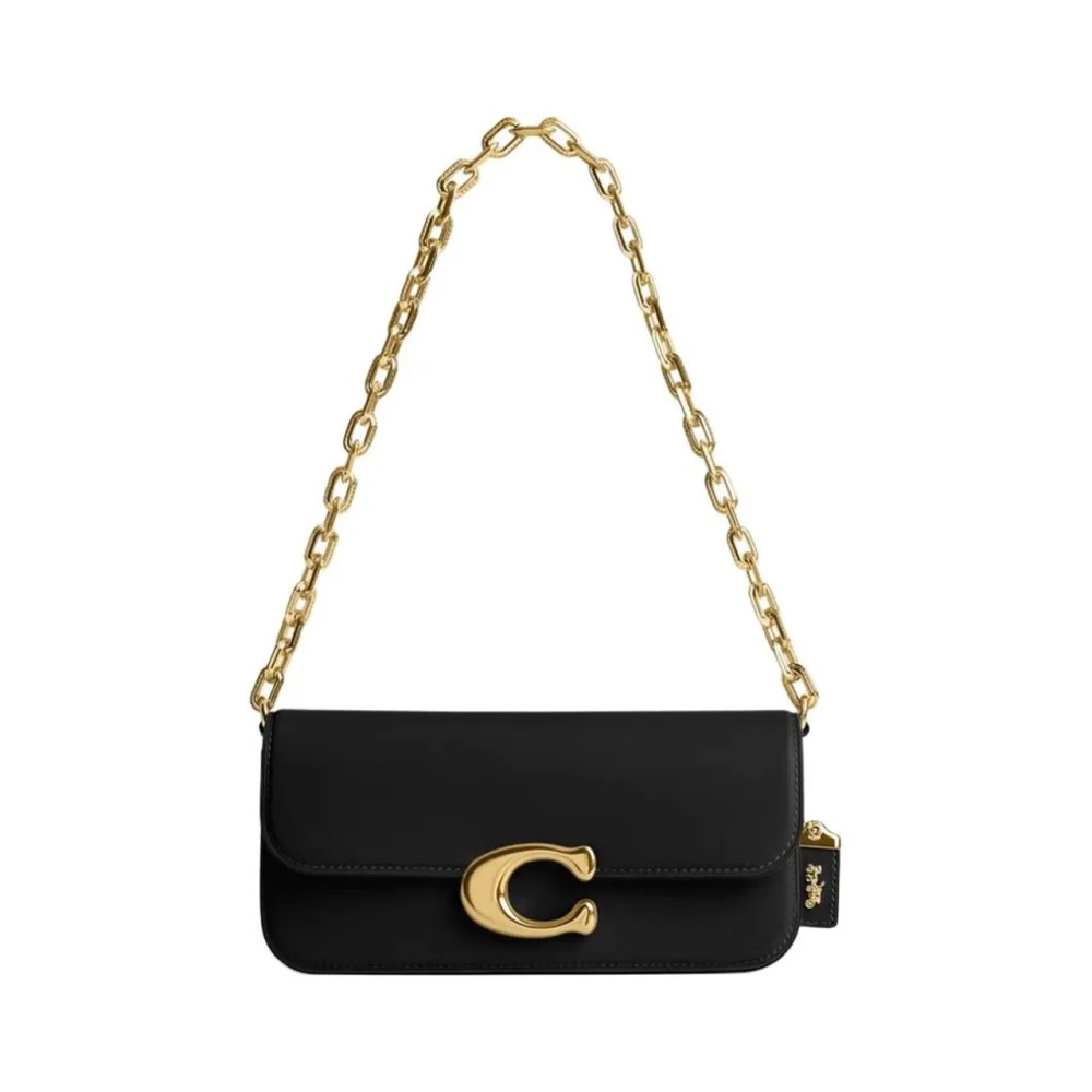 Idol Cow Leather Portable Crossbody Bag Shoulder Bag Medium Women S Black
