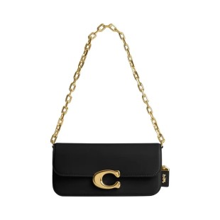 Idol Cow Leather Portable Crossbody Bag Shoulder Bag Medium Women S Black