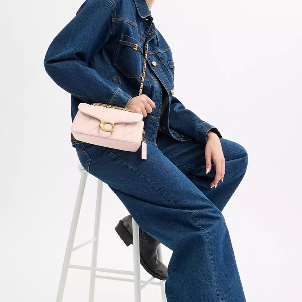 Tabby Leather Shoulder Bag Trumpets Women S Brass Pink