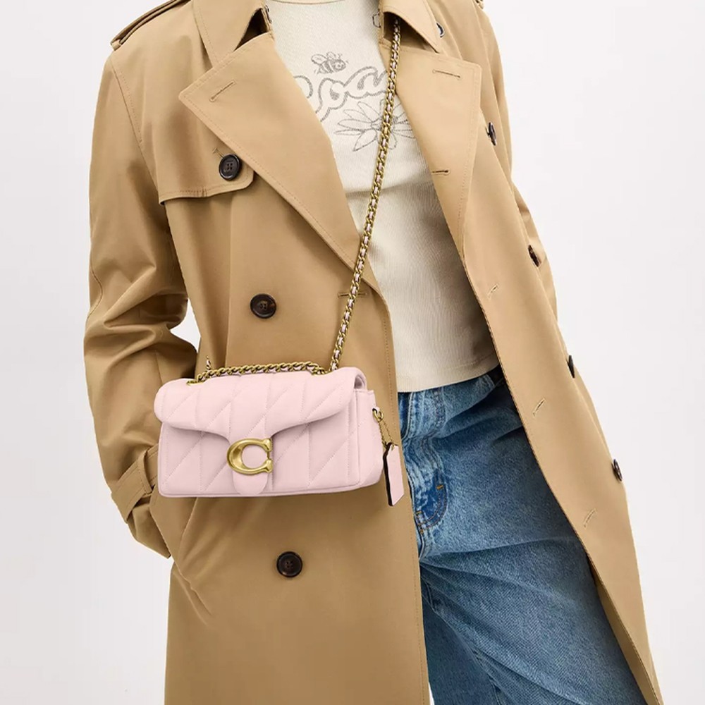 Tabby Leather Shoulder Bag Trumpets Women S Brass Pink