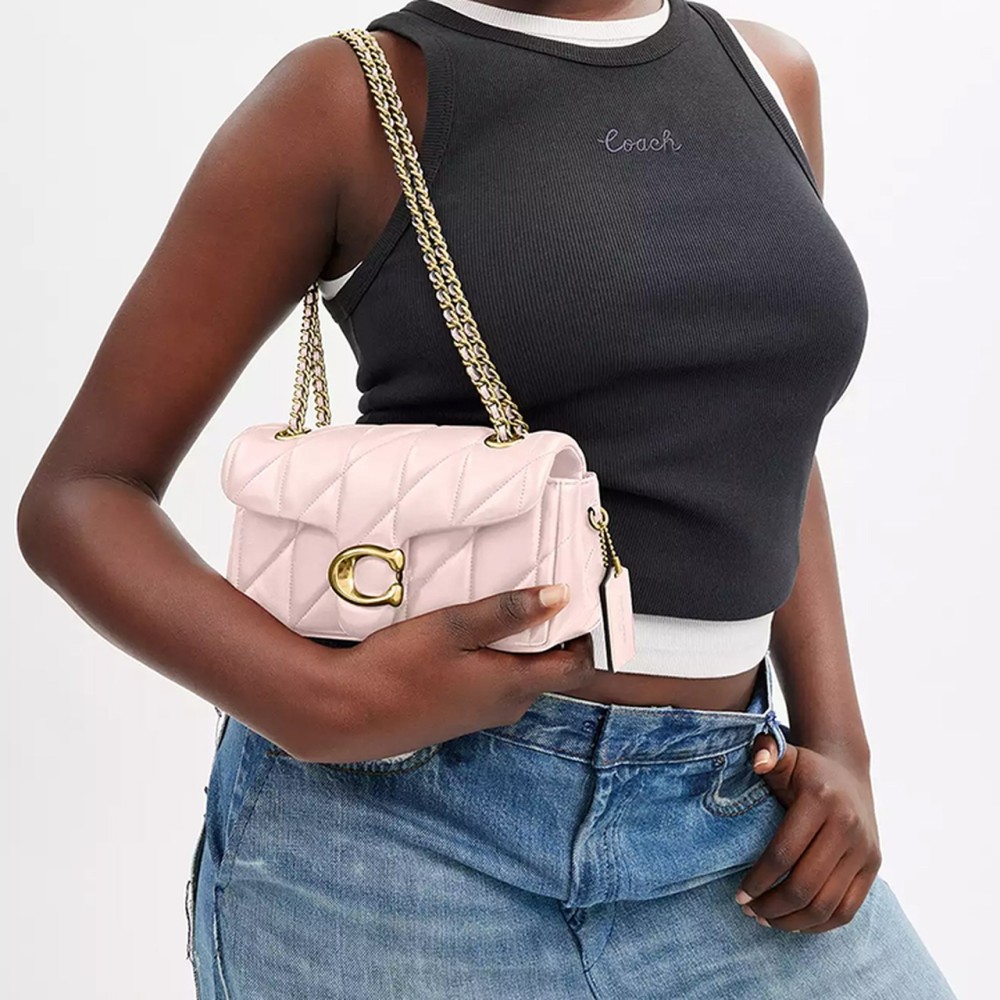 Tabby Leather Shoulder Bag Trumpets Women S Brass Pink