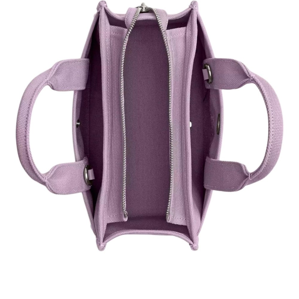 Cargo Canvas With Satin Tote Bag Shopping Bag Shoulder Bag Crossbody Bag Handbag Medium Unisex Light Purple