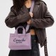 Cargo Canvas With Satin Tote Bag Shopping Bag Shoulder Bag Crossbody Bag Handbag Medium Unisex Light Purple