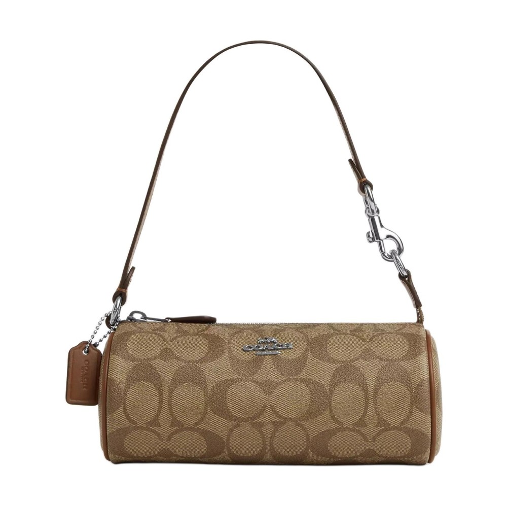 Nolita Artificial Leather Cylinder Bag Handbag Shoulder Bag Small Women S Khaki Saddle Brown