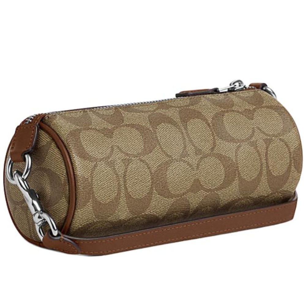 Nolita Artificial Leather Cylinder Bag Handbag Shoulder Bag Small Women S Khaki Saddle Brown