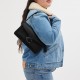 Tabby Cow Leather Shoulder Bag Women S Black