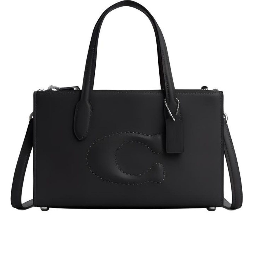 Nina Refined Calfskin Shoulder Bag Crossbody Bag Handbag Medium Women S Black