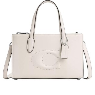 Nina Refined Calfskin Shoulder Bag Crossbody Bag Handbag Medium Women S Silver Chalk