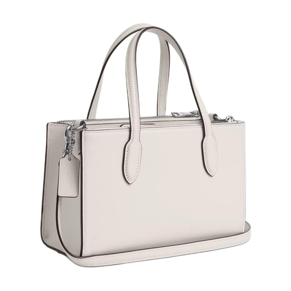 Nina Refined Calfskin Shoulder Bag Crossbody Bag Handbag Medium Women S Silver Chalk