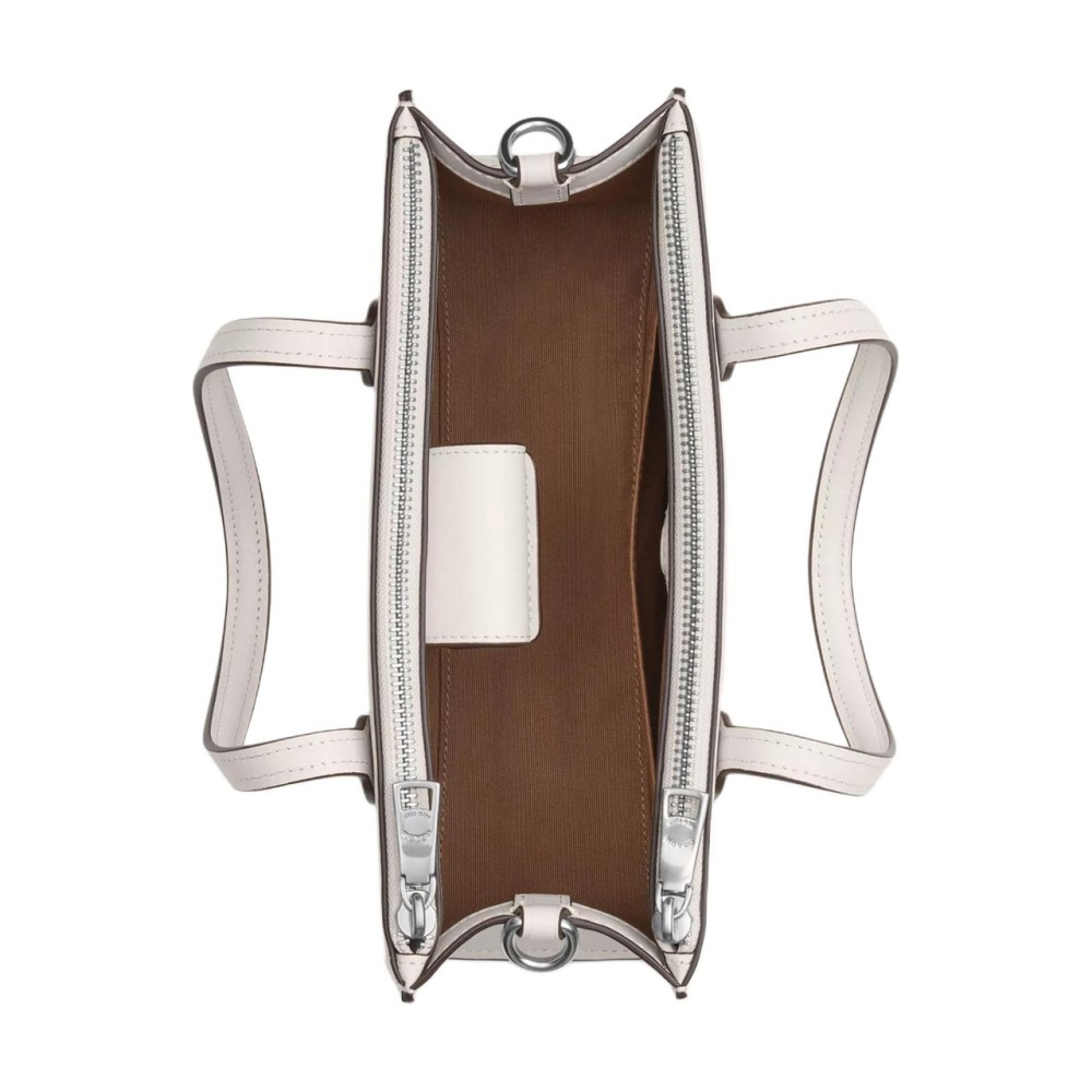 Nina Refined Calfskin Shoulder Bag Crossbody Bag Handbag Medium Women S Silver Chalk