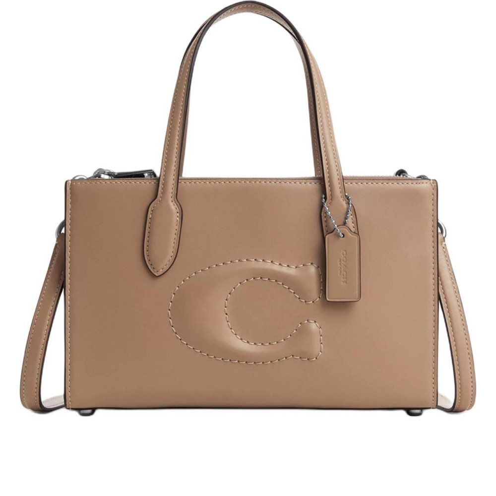 Nina Refined Calfskin Shoulder Bag Crossbody Bag Handbag Medium Women S Silver Taupe